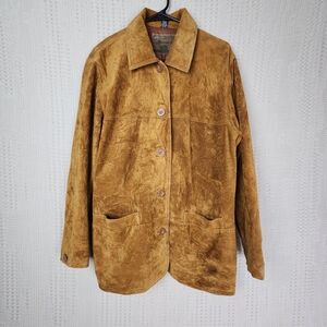 RETRO ST JOHNS BAY Cognac Suede Leather Jacket Unisex M